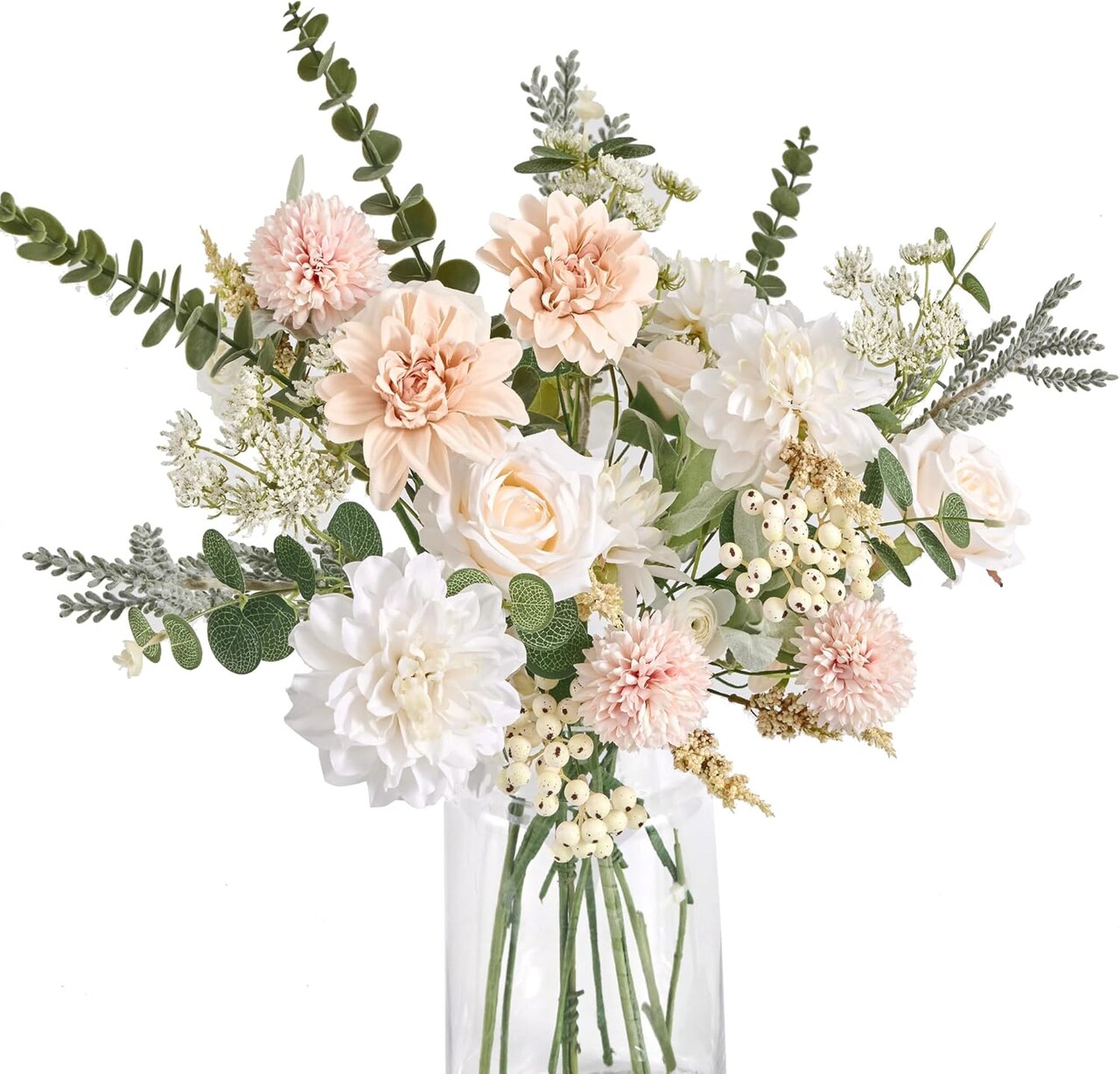 Artificial Flowers Bouquets, Artificial Silk Flowers Bouquets for Wedding, Home Table Decorations, Wedding Centerpieces Bouquets Flowers Arrangement Decorations